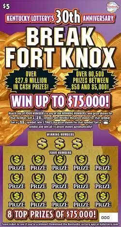 kentucky scratch off remaining prizes|Break Fort Knox .